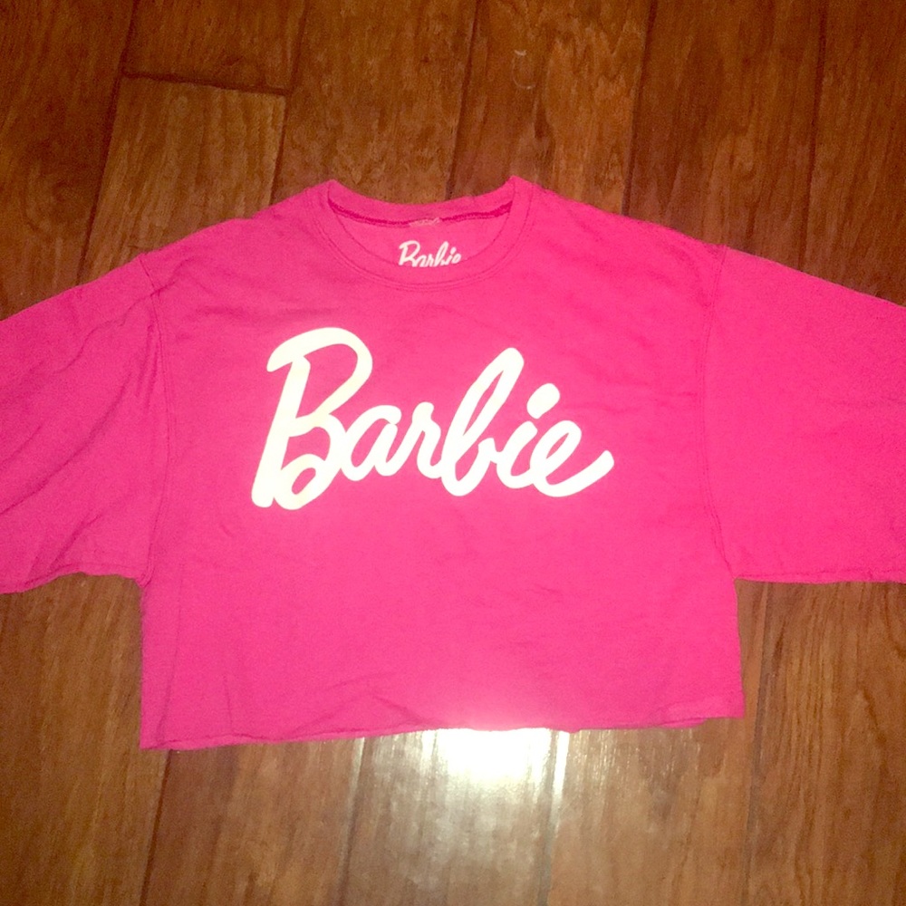 Pink Barbie Fleece Lined Crop (long)